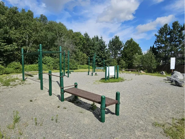 Outdoor exercise equipment at Attlee Older Adult Exercise Park, Greater Sudbury