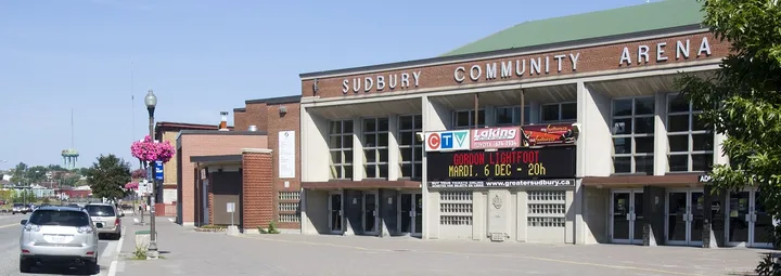 Exterior of Sudbury Community Arena.
