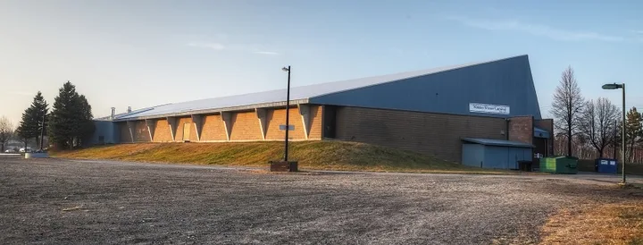 Exterior of T.M. Davies Community Centre and Arena.